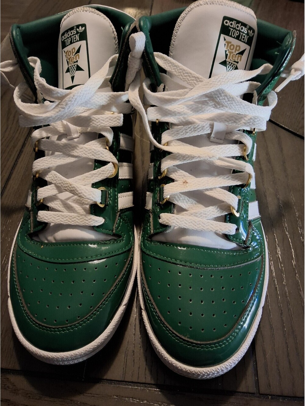 Adidas Top Ten RB Dark Green Patent Shoe Celtics NBA Basketball Men's Size 9.5